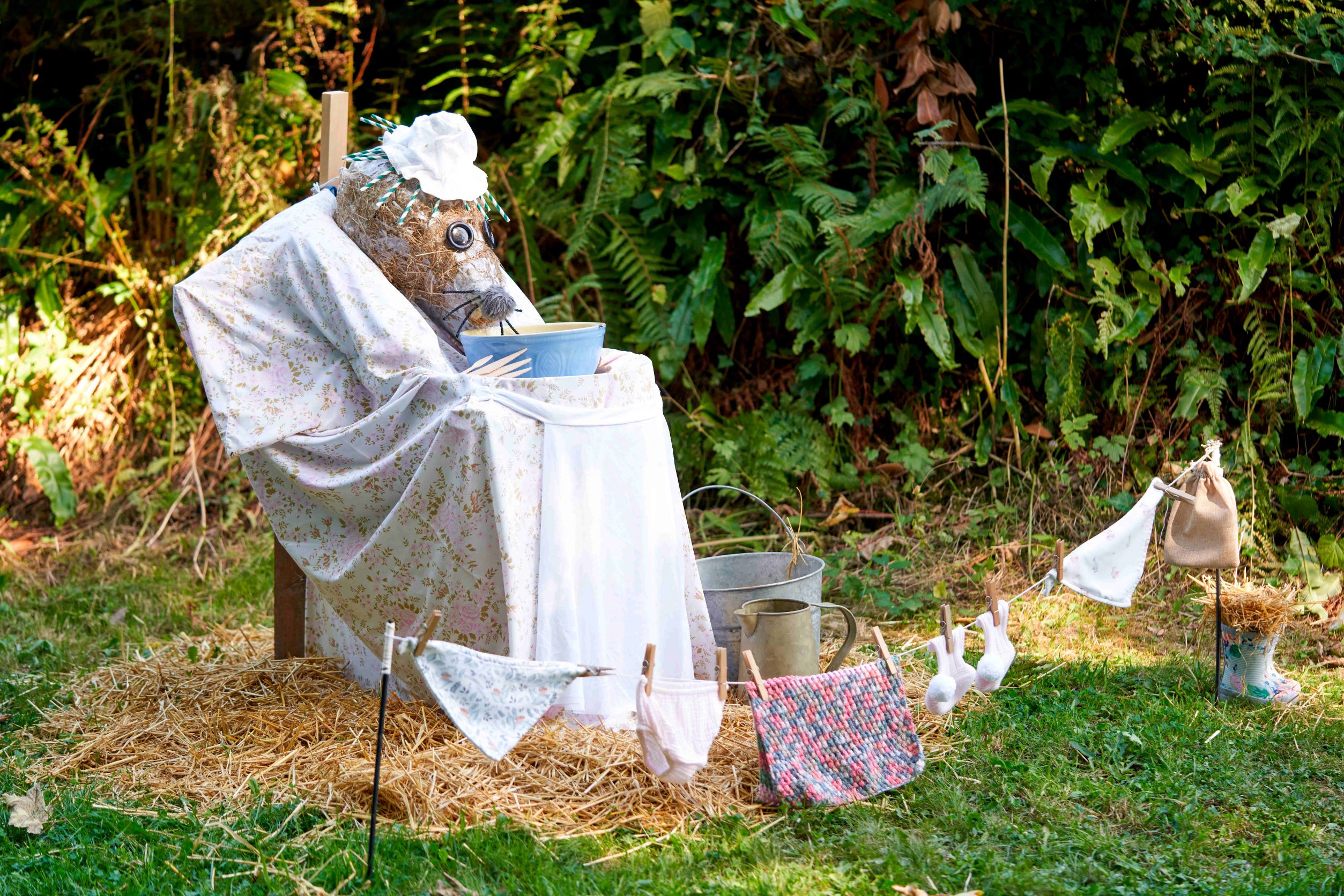 Mrs Tiggywinkle scarecrow